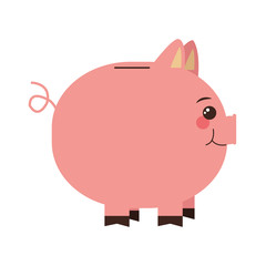 flat design piggy bank icon vector illustration