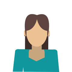 simple flat design faceless woman portrait icon vector illustration