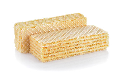 wafer dessert on white background