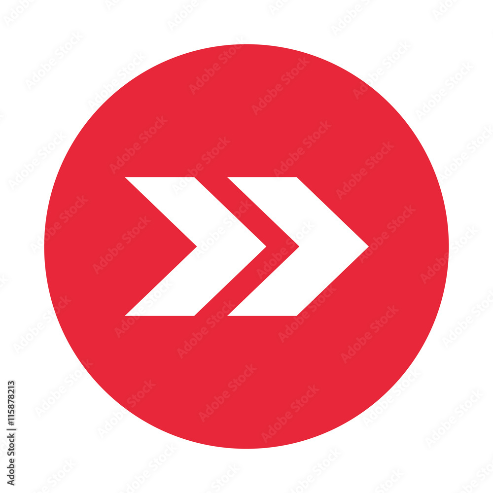 Poster flat design arrow pointing right inside circle icon vector illustration