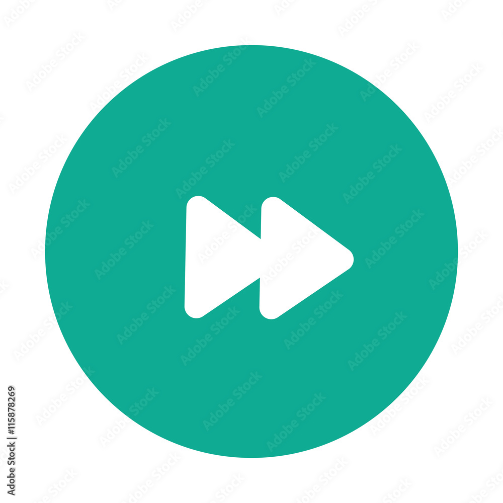 Poster flat design arrow pointing right inside circle icon vector illustration