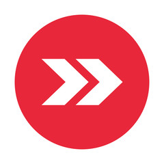 flat design arrow pointing right inside circle icon vector illustration