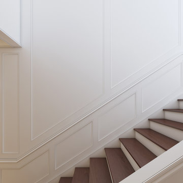 White Stair wooden 3d rendering