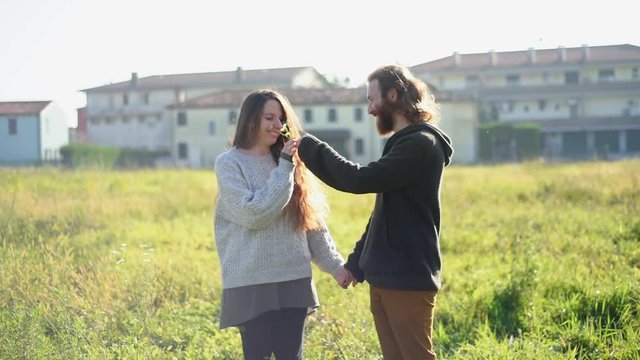Couple in meadow