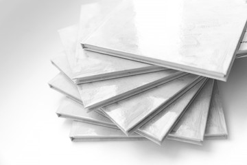 Books stack. Selective soft focus