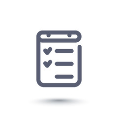 Fototapeta premium checklist line icon, completed tasks, results