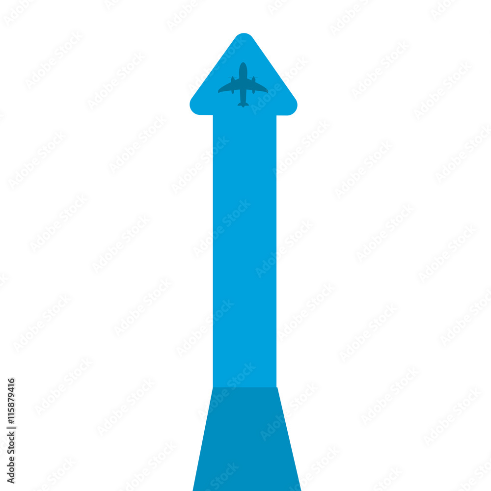 Poster flat design arrow pointing up icon vector illustration