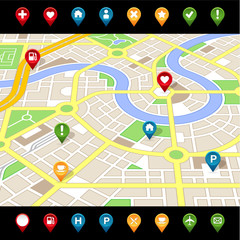 GPS like imaginary city MAP