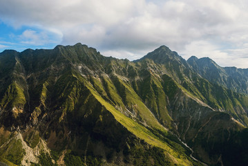 panorama view of the green mountains