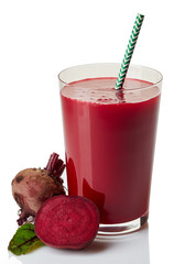 Glass of fresh beetroot juice