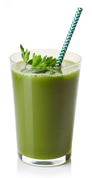 Fresh green vegetable juice