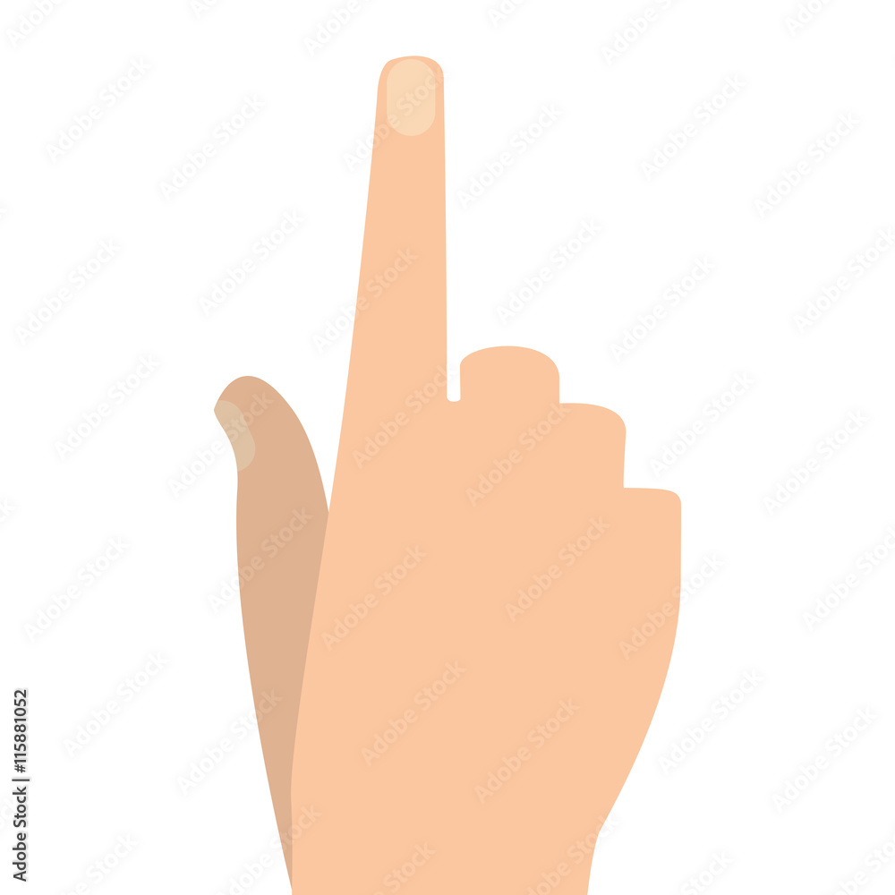 Poster flat design hand pointing with index finger icon vector illustration