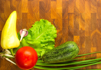 stilllife - different vegetables on wooden Board