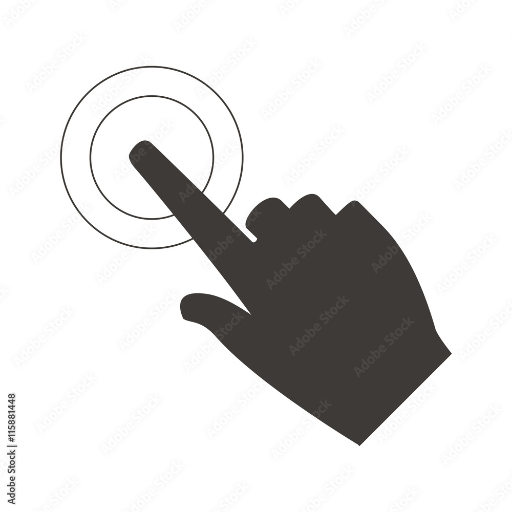 Poster flat design hand pointing with index finger icon vector illustration