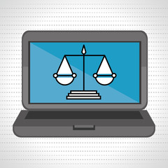 laptop and justice isolated icon design, vector illustration  graphic 