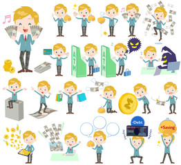 School boy Caucasian money