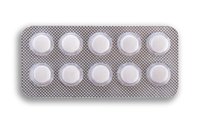 Silver blister packs pills collection