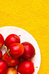 plums with water drops