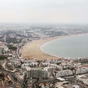 City skyline and beach, Agadir, Morocco