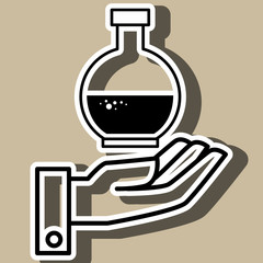 hand and laboratory tube isolated icon design, vector illustration  graphic 