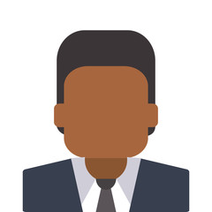 flat design dark skin faceless man portrait icon vector illustration