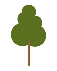 flat design single tree icon vector illustration