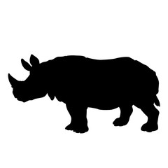 adult black rhino silhouette