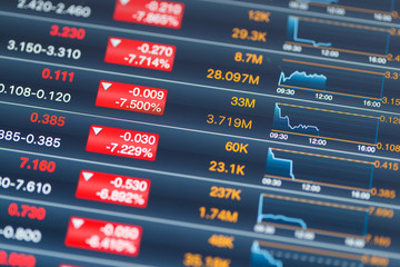 Fototapeta premium Stock market data on tablet