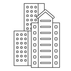 flat design residential or office buildings icon vector illustration