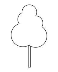 flat design single tree icon vector illustration