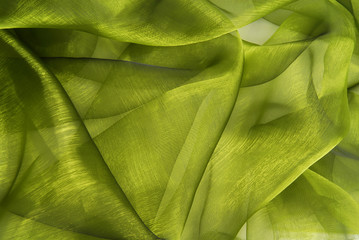 closeup of the wavy organza fabric