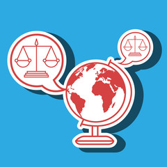 world and justice isolated icon design, vector illustration  graphic 
