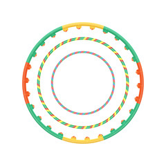 Multicolor plastic hula hoop set vector illustration © npaveln