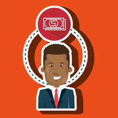 man and bill isolated icon design, vector illustration  graphic 