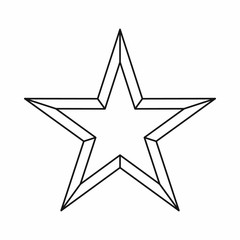 Star icon in outline style isolated vector illustration