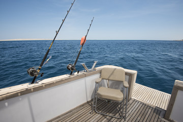 View of tropical sea from fishing boat