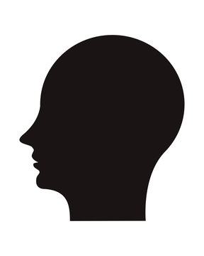 flat design human head profile icon vector illustration
