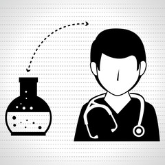 nurse man and lab tube isolated icon design, vector illustration  graphic 