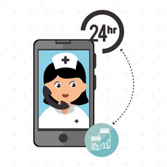 nurse 24-hour health pharmacy  isolated icon design, vector illustration  graphic 