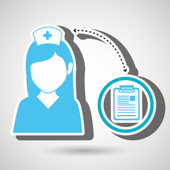 nurse  and clinic history isolated icon design, vector illustration  graphic 