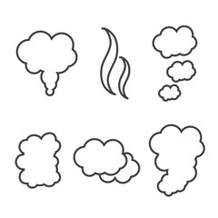 Set of flow smoke abstraction icons isolated