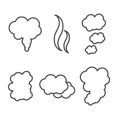 Deurstickers Set of flow smoke abstraction icons isolated © 3dwithlove