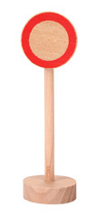 Wooden toy traffic sign forbidden access for all vehicles round