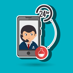 24-hour health laboratory isolated icon design, vector illustration  graphic 