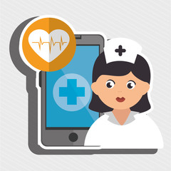 nurse and cardiology isolated icon design, vector illustration  graphic 