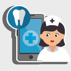 nurse and odontology isolated icon design, vector illustration  graphic 