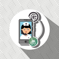 nurse 24-hour health disabilit isolated icon design, vector illustration  graphic 