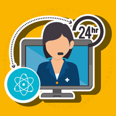 nurse 24-hour health isolated icon design, vector illustration graphic