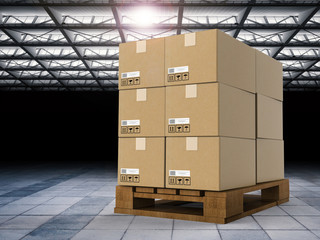heap of stockpile with warehouse background