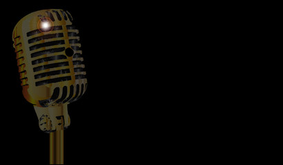 Fototapeta premium Gold Microphone Poster